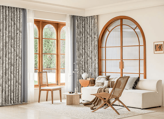Yorkshire Toile stylish triple pleat & eyelet curtains