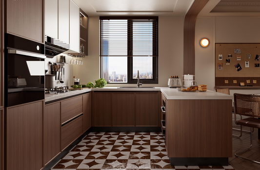 Floro Series - Natural Woodgrain Kitchen with Modern Features