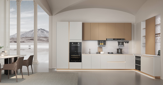 Aurora Series – Soft Caramel & Ivory Modern Kitchen