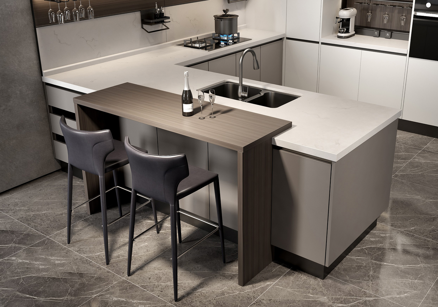 Nilan Series - Modern Neutral-Tone Kitchen