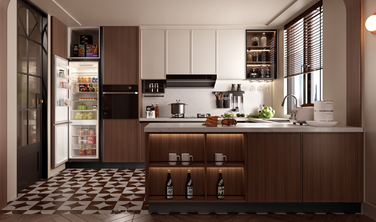 Floro Series - Natural Woodgrain Kitchen with Modern Features