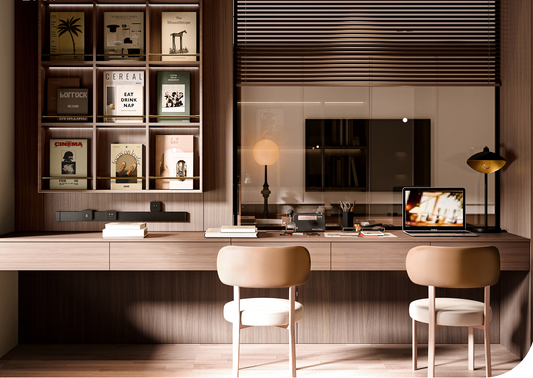 Floro Series - Built-In Study Desk with Display Shelves