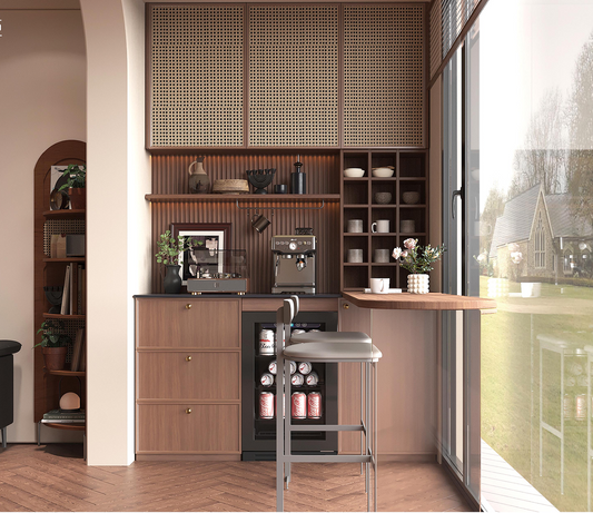Floro Series - Built-In Home Coffee Bar with Storage