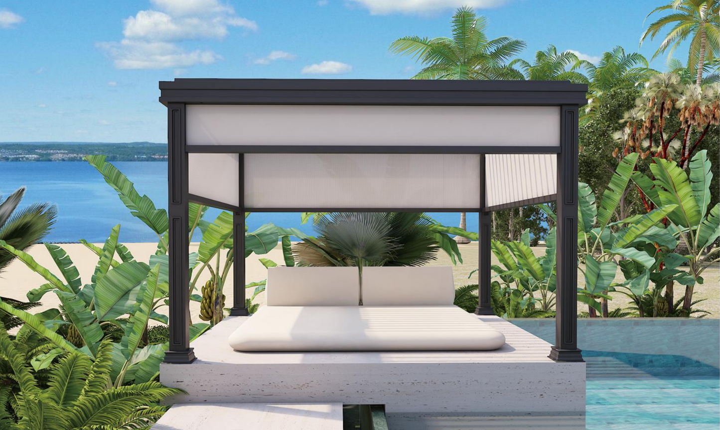 Freestanding Cabana Pergola with Privacy Screens