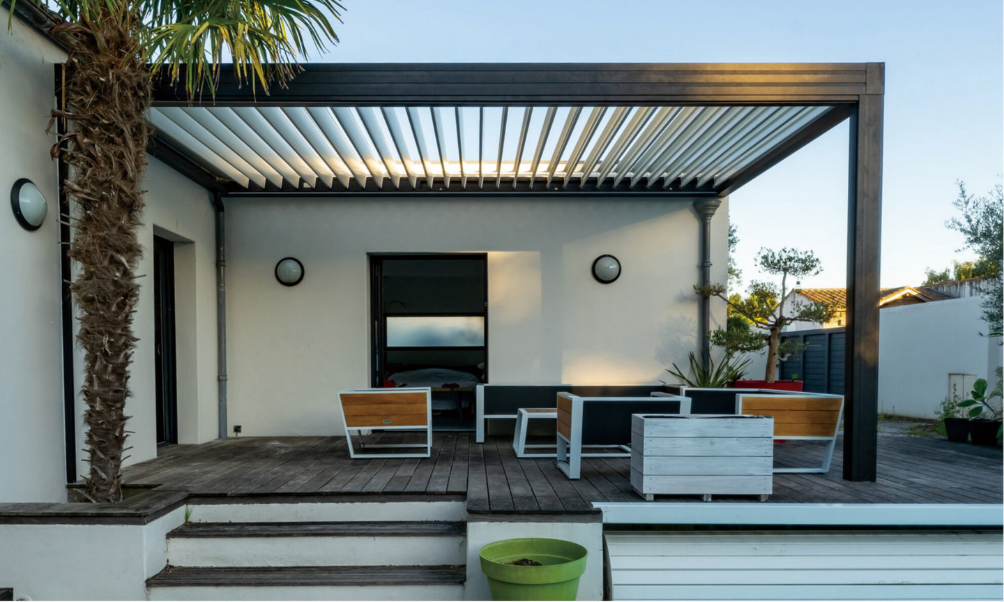 Wall-Mounted Louvered Pergola for Deck or Patio | Future Pergolas Christchurch