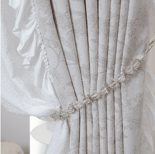 Kensington Lace custom triple pleat curtains - My Store