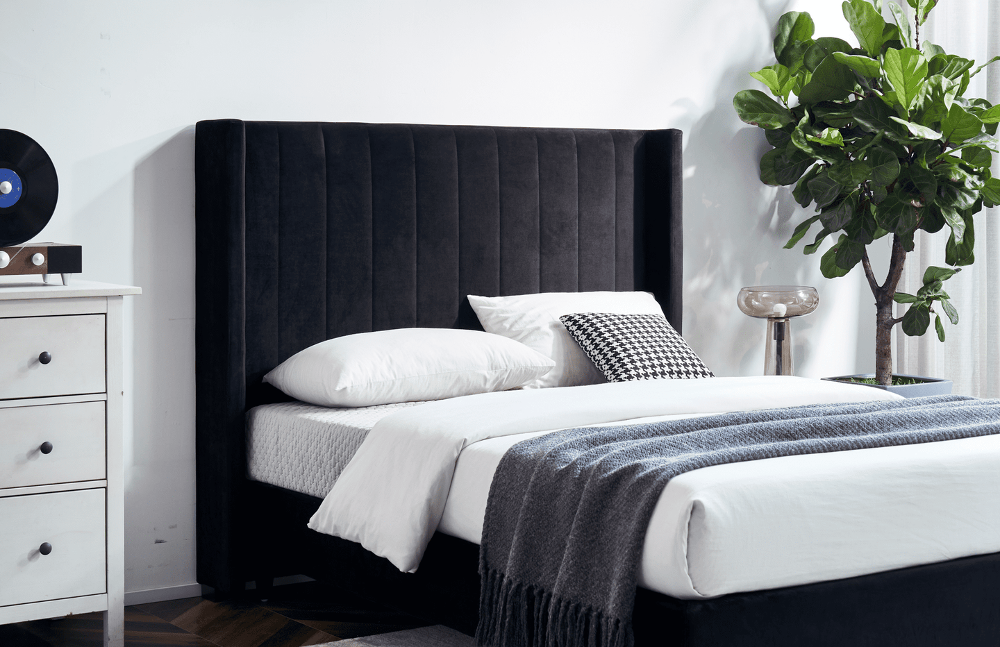 Fenton Velvet Bed - My Store