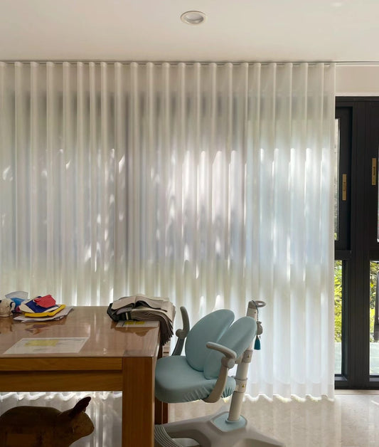Custom S -fold wave track curtains