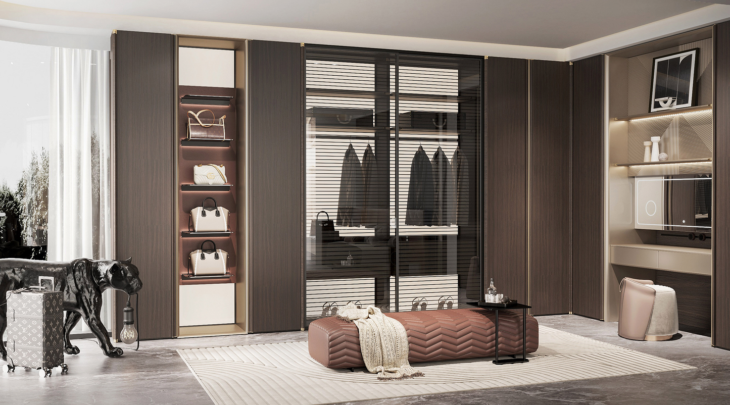 LuxeLine Series Walk-In Wardrobe & Dresser Suite