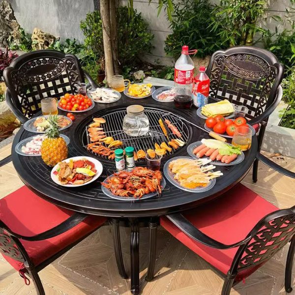 Outdoor barbecue table